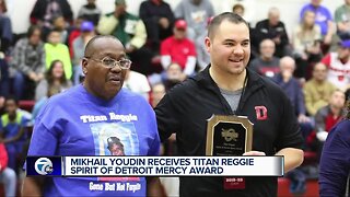 Detroit Mercy presents Titan Reggie Spirit Award to Mikhail Youdin