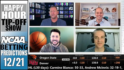 College Basketball Picks, Predictions and Odds | Happy Hour Tip-Off Show for December 21