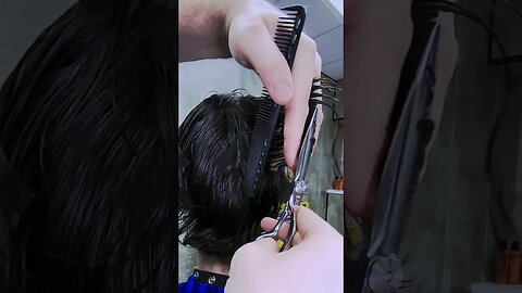 ASMR Haircut Scissor cut on men's hair #asmr #asmrbarber #barber #hairdresser