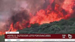 Red Cross evacuation sites provide outdoor shelter