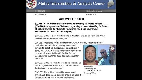LEWISTON IN MAINE ON LOCKDOWN⚠️🆘🚷🚨AFTER ACTIVE MASS SHOOTINGS🚔🎭💥🃏