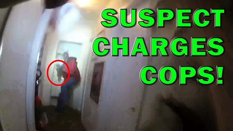 Man With Bedframe Charges Cops In Hallway On Video - LEO Round Table S08E112
