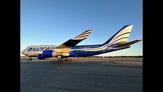 National Airlines Boeing 747-428BCF Landing At Christchurch (CHC)