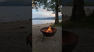 Campfire convos at Sallochy campsite Loch Lomond Scotland