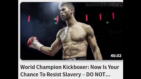 World Champion Kickboxer: Now Is Your Chance To Resist Slavery – DO NOT COMPLY
