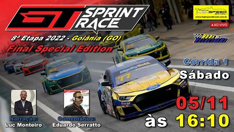 GT SPRINT RACE | Final Special Edition | Corrida 1 | 8ª Etapa | Goiânia (GO) | Ao Vivo