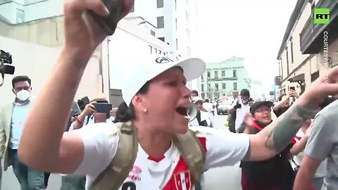 Arrests During Massive March For Peace In PeruProtesters, believed to be provocateurs
