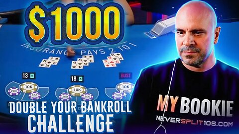 $1000 LIVE - Double your Bankroll Challenge - Coffee and Blackjack