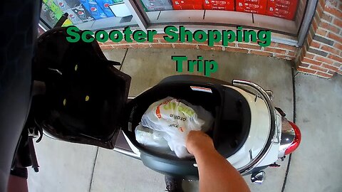 Using a scooter as it was intended: Storage and shopping.