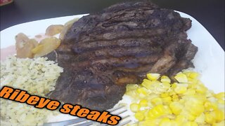 Ribeye steaks for lunch