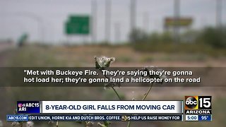 8-year-old girl falls from moving car