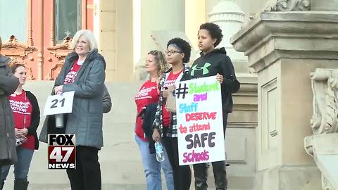 Moms at the state Capitol demanding action on gun laws
