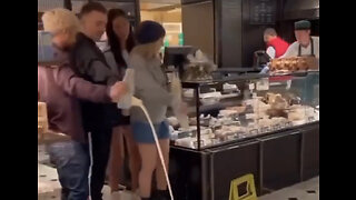 Vegan activists went insane and started dumping bottles of milk on the floor.