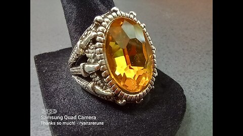 Faux Citrine Large Cocktail Ring