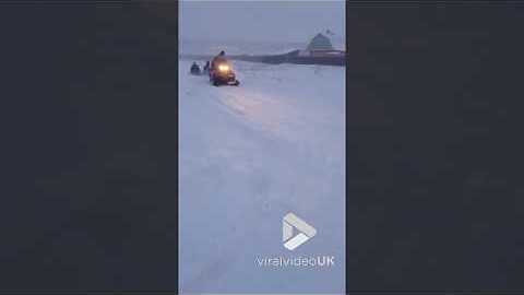 Snowmobile dingy fail || Viral Video UK