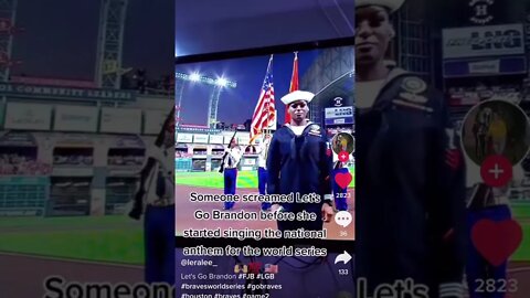 Someone Screamed LET'S GO BRANDON Before She Started Singing The National Anthem At The World Series