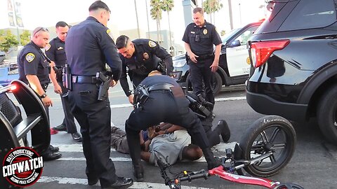 Cops Take Man Down After Brief Bike Pursuit | Felony Warrant Arrest | Copwatch