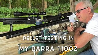 Testing several new pellets in the Barra 1100Z JTS dead center 16 & 22’s and H&N Baracuda 18’s
