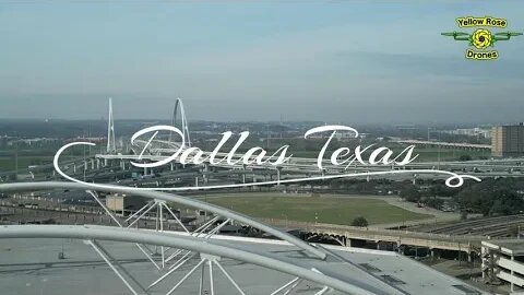 Downtown Drone View of the Dallas Skyline in the Winter with DJI Mini 3 Pro