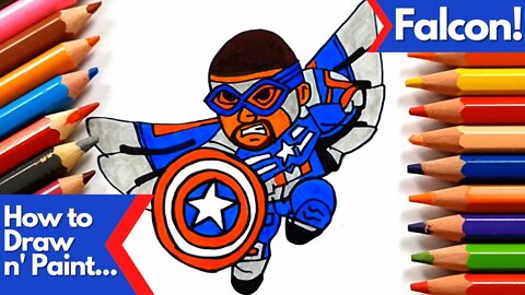 How to draw and paint Falcon Captain America Marvel