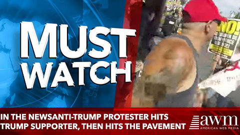 IN THE NEWSAnti-Trump Protester Hits Trump Supporter, Then Hits the Pavement