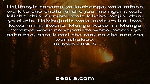Kutoka 20:4-5 - Mstari wa Biblia Takatifu #biblia #Mungu #yesu #kanisa [SD]