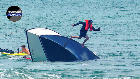 ABANDON SHIP! Boat SINKS at Haulover Inlet! CREW JUMPS TO SAFETY!