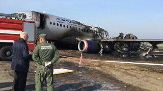 Russian Plane Makes Emergency Landing And Bursts Into Flames