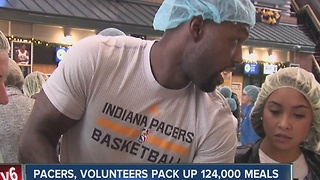 Pacers, volunteers pack up 124,000 meals for the Million Meal Movement