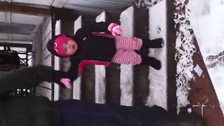 "Little Girl's First Snow Experience"