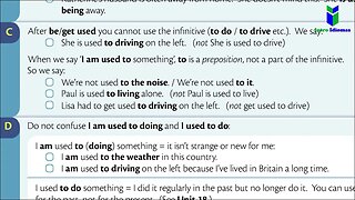 061 - ENGLISH GRAMMAR IN USE - Be - get used to something I'm used to Unit 61 - Intermediate