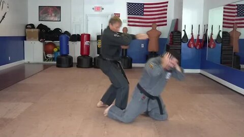An example of the American Kenpo technique Leaping Crane