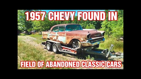ABANDONED 1957 Chevy Belair RESCUED From Classic Car Junkyard - Tons Of Cool Cars!