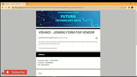 How to Fill Google Form & Vishnoi Enterprise Pvt Ltd Vendor Form Fill #viralvideo #youtube #tranding