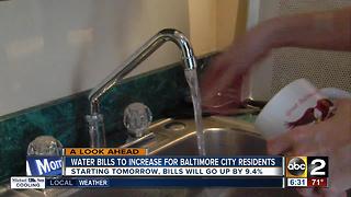Water bills to increase for Baltimore City residents