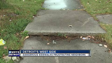 Hazardous sidewalks frustrating neighbors on Detroit's west side