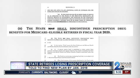 Maryland state retirees losing prescription coverage in 2019