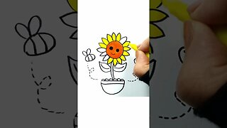 How to Draw and Paint a Cute Sunflower