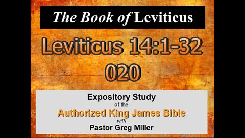 020 Leviticus 14:1-32 (Leviticus Studies)