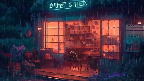 ☕️🎬🎶 Cozy Coffee Shop Vibes with Ghibli Film & LoFi Music | Chill Atmosphere🌟Neon Sign🔥Warm Lighting