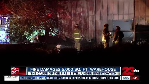 Kern County Fire Department battles warehouse fire in Rosedale