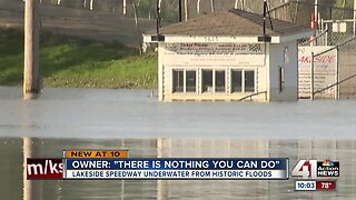 Lakeside Speedway underwater from historic floods