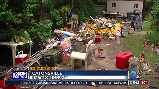Flood victims assess damage in Baltimore County