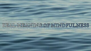 MINDFULNESS VIDEO SERIES (3): REAL MEANING OF MINDFULNESS