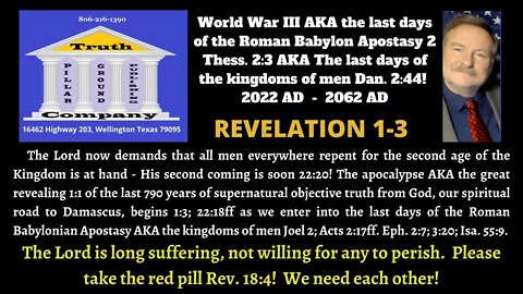 Revelation 1-3. The great revealing is that the only true faith system from God Eph. 4:5 is back!