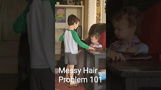 Brother fixes Baby sister's hair