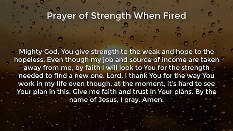 Prayer of Strength When Fired