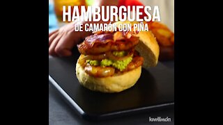 Shrimp Burger with Pineapple