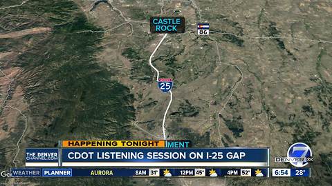 CDOT holding two listening sessions this week on I-25 Gap project