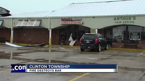 Fire destroys bar in Clinton Township